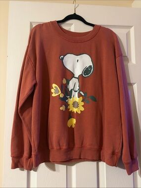 Rust Floral Snoopy Graphic Sweatshirt - Women